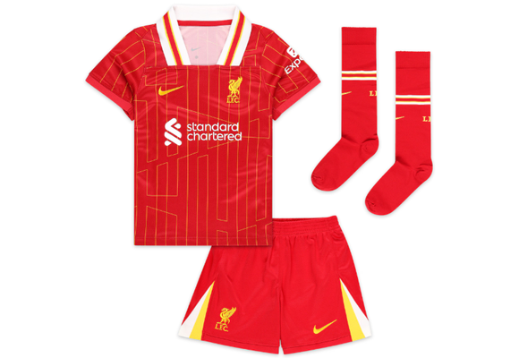 Nike Liverpool 2024- 25 Little Kids Home Kit - Gym Red/White/Chrome Yellow