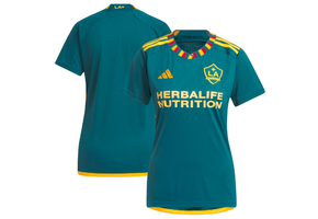 adidas LA Galaxy 2024 -25 Womens Away Jersey - Mystery Green/Team Gold