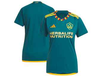 adidas LA Galaxy 2024 -25 Womens Away Jersey - Mystery Green/Team Gold