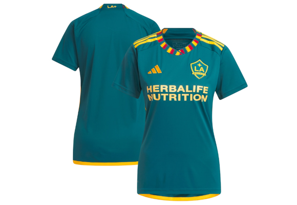 adidas LA Galaxy 2024 -25 Womens Away Jersey - Mystery Green/Team Gold