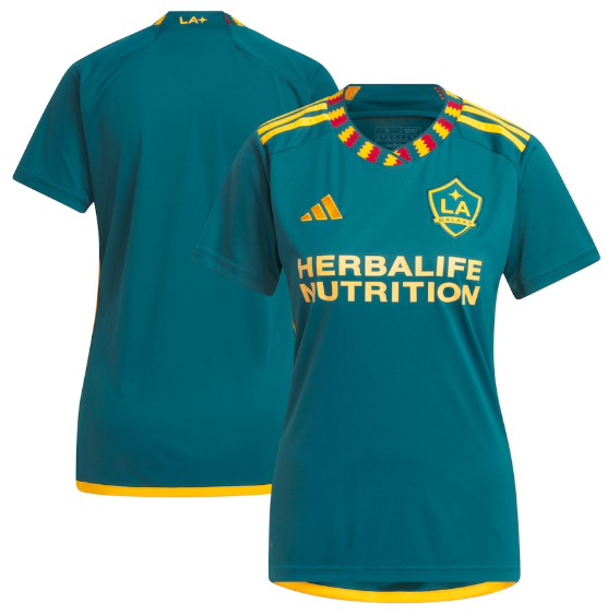 adidas LA Galaxy 2024 -25 Womens Away Jersey - Mystery Green/Team Gold
