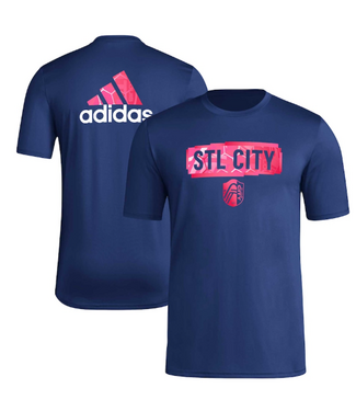 adidas adidas Saint Louis City  SC MLS 2025 Local Pop Aeroready Tee Shirt - Navy/Pink