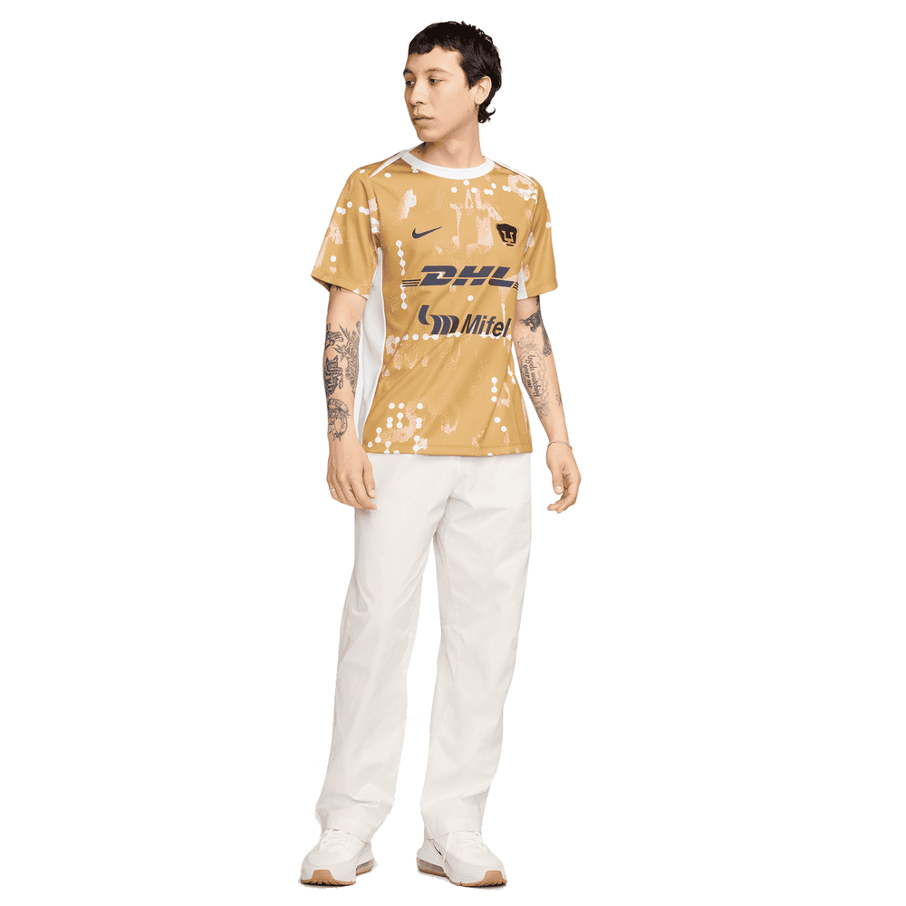 Nike Pumas UNAM 2024 - 25 Academy Pro Prematch Training Jersey - Truly Gold/White/Obsidian