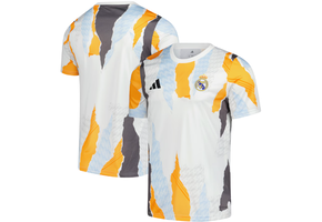 adidas Real Madrid 2024 - 25 Prematch Training Jersey- White/Glow Blue/Crew Orange/Charcoal
