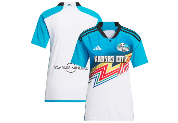 adidas Womens Sporting Kansas City 2024 -25 Archive Third Jersey - White/Shock Cyan