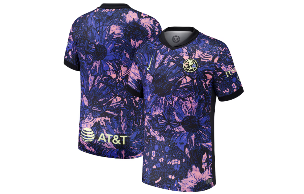 Nike Club America 2024-25 Youth Third Jersey - Medium Blue/Black/Lemon Chiffon