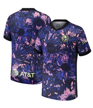 Nike Nike Club America 2024-25 Youth Third Jersey - Medium Blue/Black/Lemon Chiffon