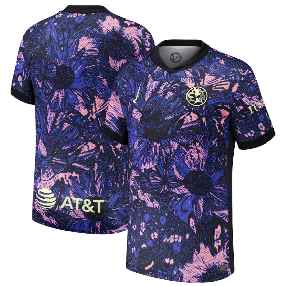 Nike Club America 2024-25 Youth Third Jersey - Medium Blue/Black/Lemon Chiffon