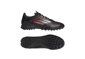 adidas F50 League TF Turf Soccer Shoes Stealth Pack - Core Black/Iron Metallic/Lucid Red