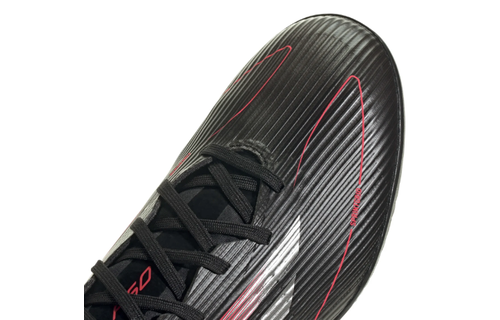 adidas F50 League TF Turf Soccer Shoes Stealth Pack - Core Black/Iron Metallic/Lucid Red