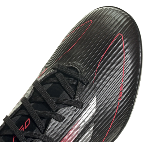 adidas F50 League TF Turf Soccer Shoes Stealth Pack - Core Black/Iron Metallic/Lucid Red