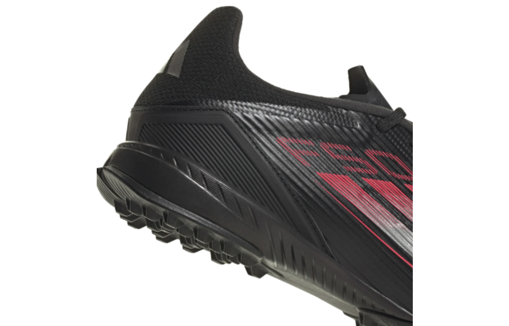 adidas F50 League TF Turf Soccer Shoes Stealth Pack - Core Black/Iron Metallic/Lucid Red