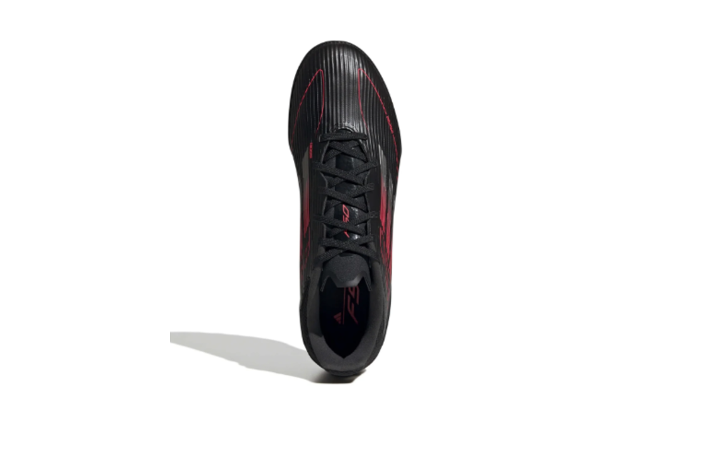 adidas F50 League TF Turf Soccer Shoes Stealth Pack - Core Black/Iron Metallic/Lucid Red