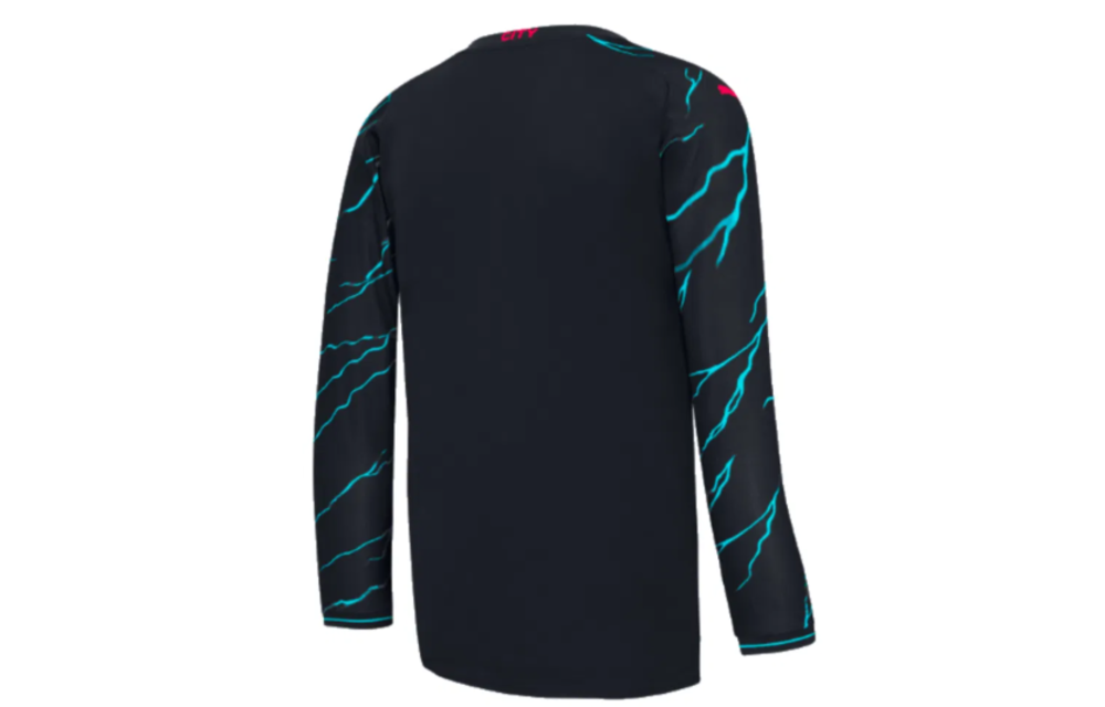 Puma Manchester City 2023 -24 Long Sleeve Third Jersey - Dark Navy/Hero Blue/Crimson