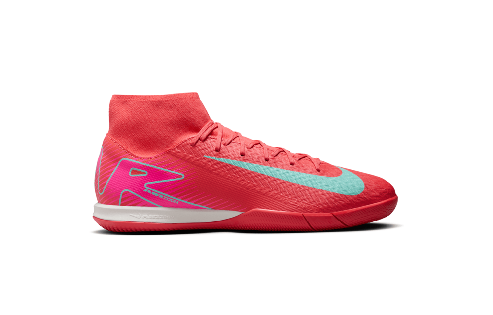 Nike Zoom Mercurial Superfly 10 Academy IC Indoor Mad Energy Soccer Cleats - Ember Glow/Aurora Green