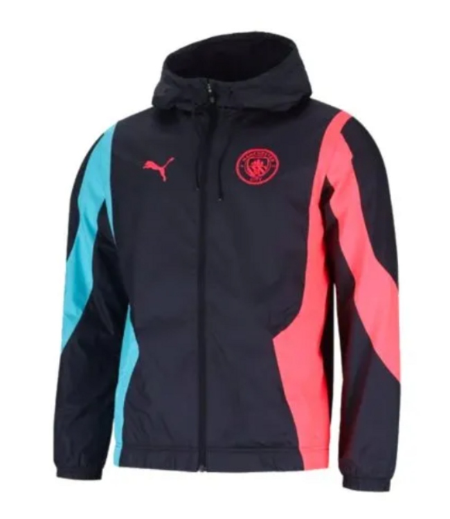 Puma Puma Manchester City 2023-24 Anthem Training Jacket - Dark Navy-Hero Blue-Sunset Glow