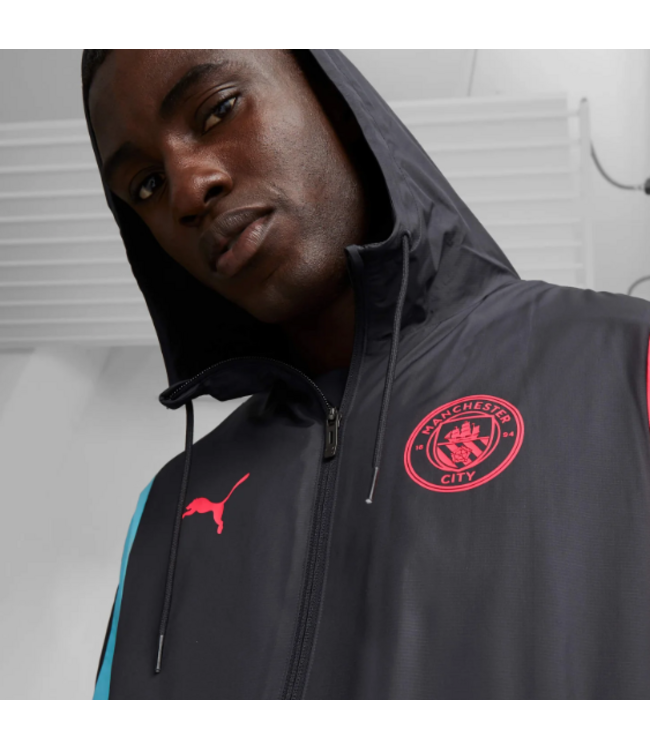 Puma Puma Manchester City 2023-24 Anthem Training Jacket - Dark Navy-Hero Blue-Sunset Glow