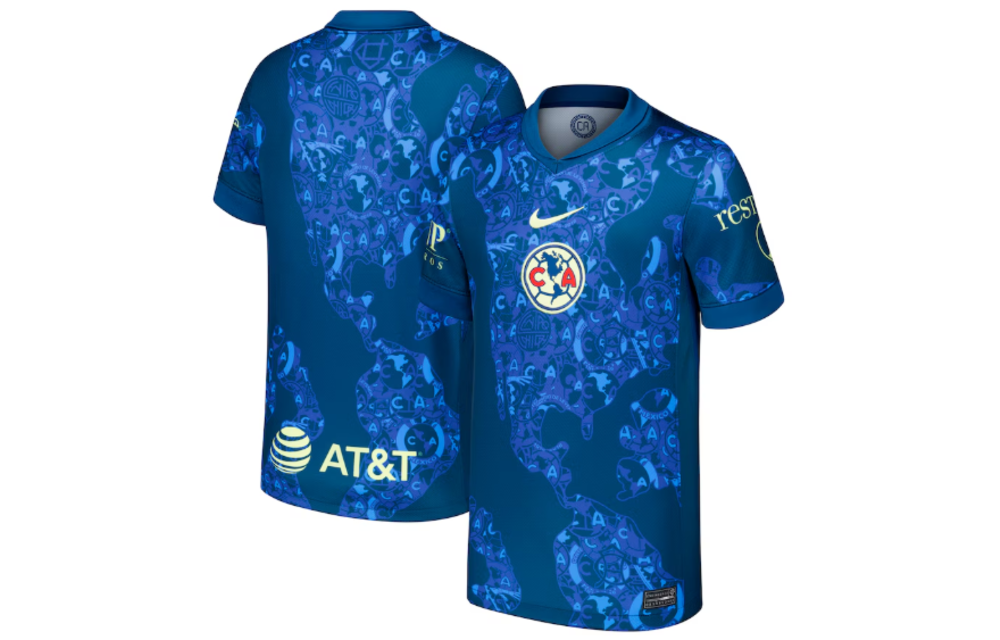 Nike Club America 2024-25 Youth Away Jersey - Valerian Blue/Lemon Chiffon