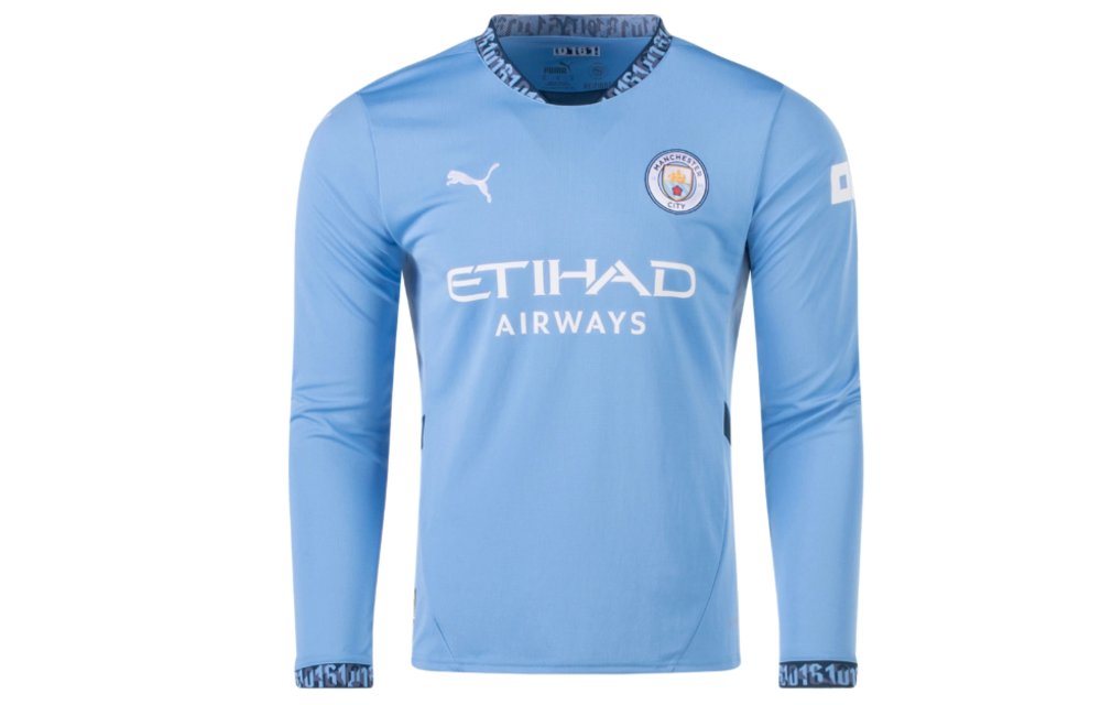 Puma Manchester City 2024 -25 Long Sleeve Home Jersey - Light Blue/Marine Blue