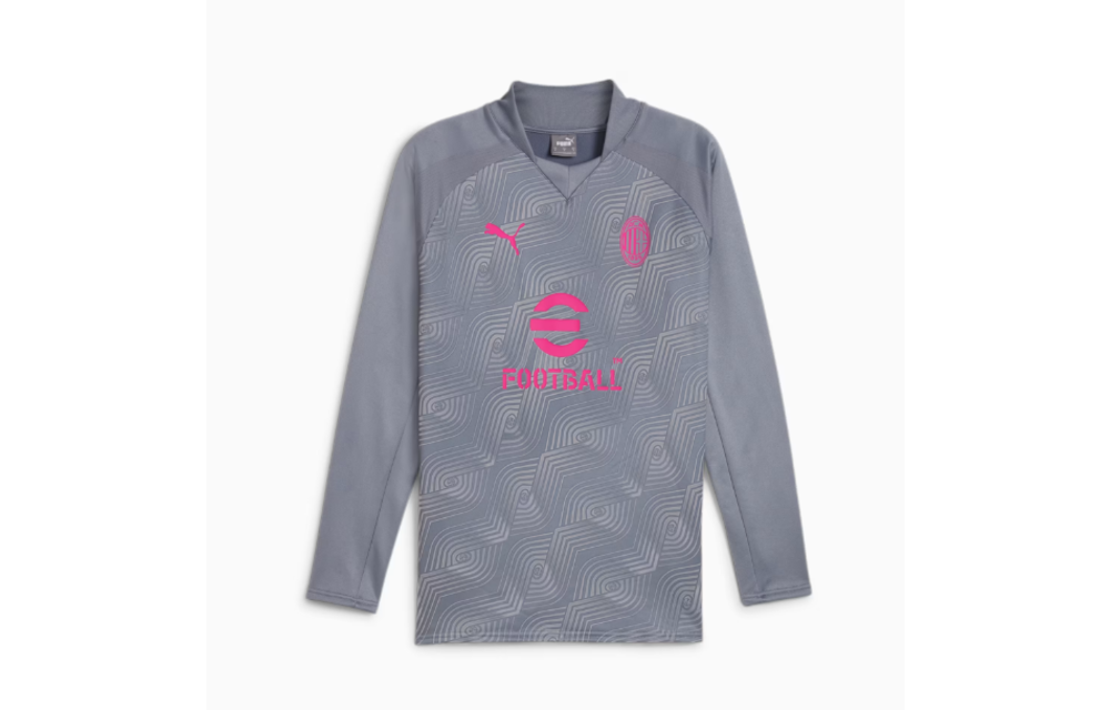Puma AC Milan 2024 - 25 Fleece Sweatshirt Training Top - Gray Tile/Ravish