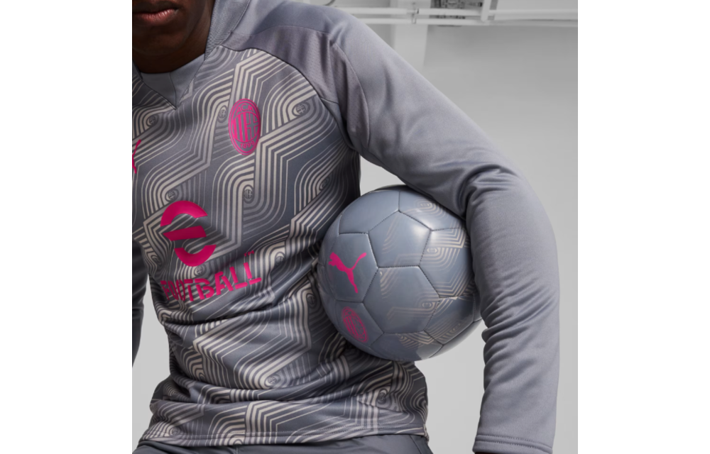 Puma AC Milan 2024 - 25 Fleece Sweatshirt Training Top - Gray Tile/Ravish