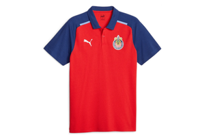 Puma Chivas 2023 - 24 Casuals Polo Shirt - Red/Peacoat/Elektro Blue