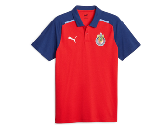 Puma Chivas 2023 - 24 Casuals Polo Shirt - Red/Peacoat/Elektro Blue