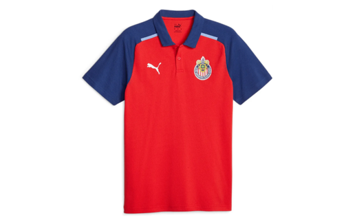 Puma Chivas 2023 - 24 Casuals Polo Shirt - Red/Peacoat/Elektro Blue
