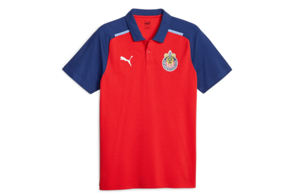 Puma Chivas 2023 - 24 Casuals Polo Shirt - Red/Peacoat/Elektro Blue