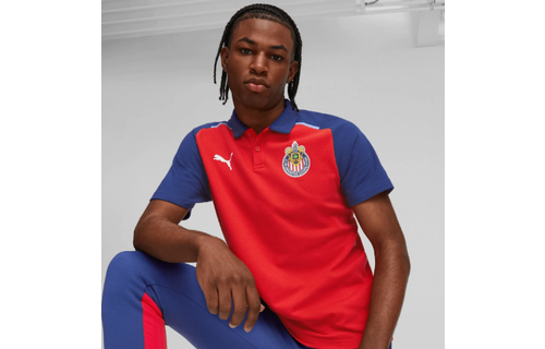 Puma Chivas 2023 - 24 Casuals Polo Shirt - Red/Peacoat/Elektro Blue