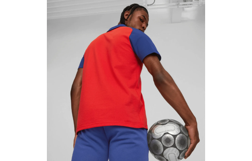 Puma Chivas 2023 - 24 Casuals Polo Shirt - Red/Peacoat/Elektro Blue