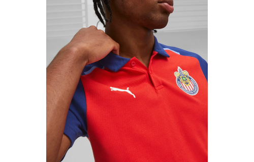 Puma Chivas 2023 - 24 Casuals Polo Shirt - Red/Peacoat/Elektro Blue