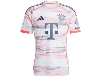 adidas Bayern Munich 2025 - 26 Away Jersey - White/Coral