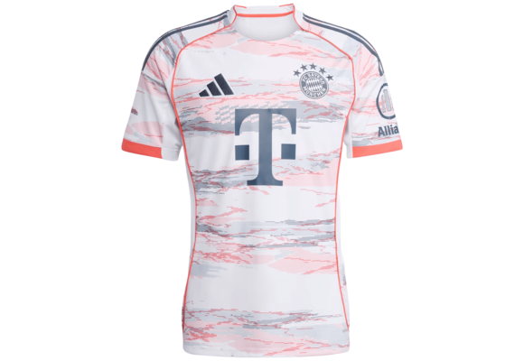 adidas Bayern Munich 2025 - 26 Away Jersey - White/Coral