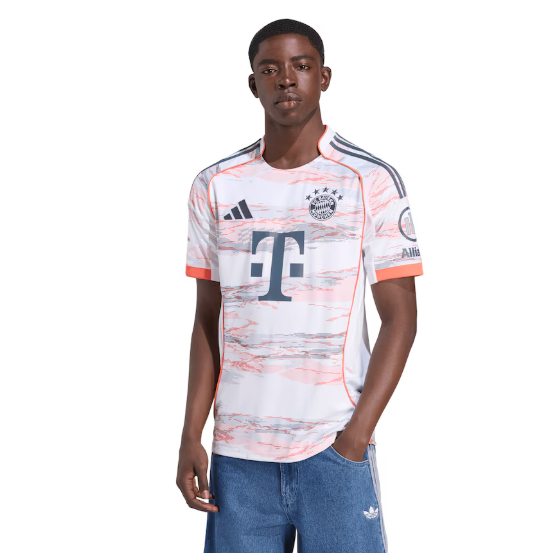 adidas Bayern Munich 2025 - 26 Away Jersey - White/Coral