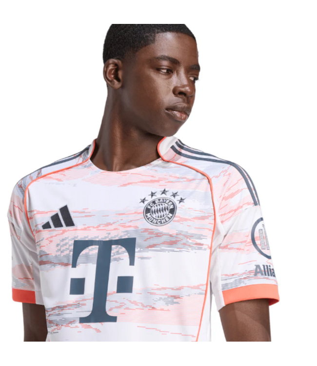 adidas adidas Bayern Munich 2025 - 26 Away Jersey - White/Coral