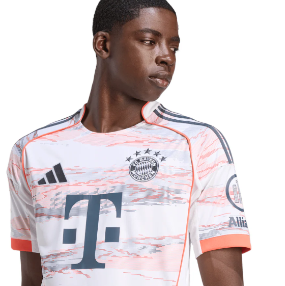 adidas Bayern Munich 2025 - 26 Away Jersey - White/Coral
