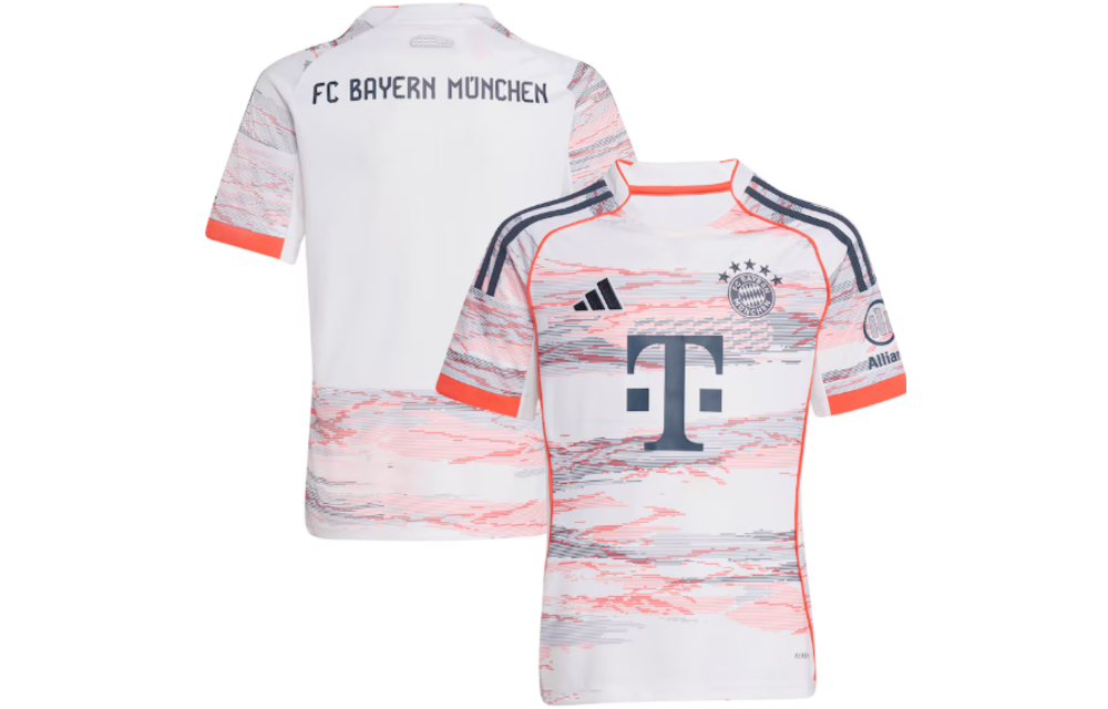 adidas Bayern Munich 2025 - 26 Youth Away Jersey - White/Coral