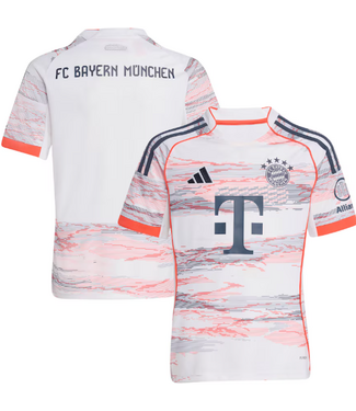 adidas adidas Bayern Munich 2025 - 26 Youth Away Jersey - White/Coral