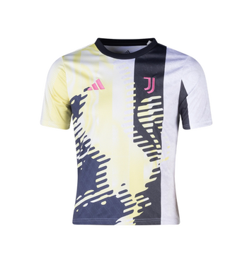 adidas adidas Juventus 2024 - 25 Youth Prematch Training Jersey- Pure Sulfur/Black/Legend Ink