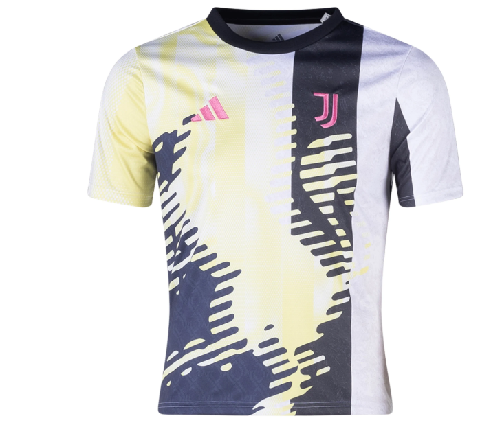 adidas Juventus 2024 - 25 Youth Prematch Training Jersey- Pure Sulfur/Black/Legend Ink