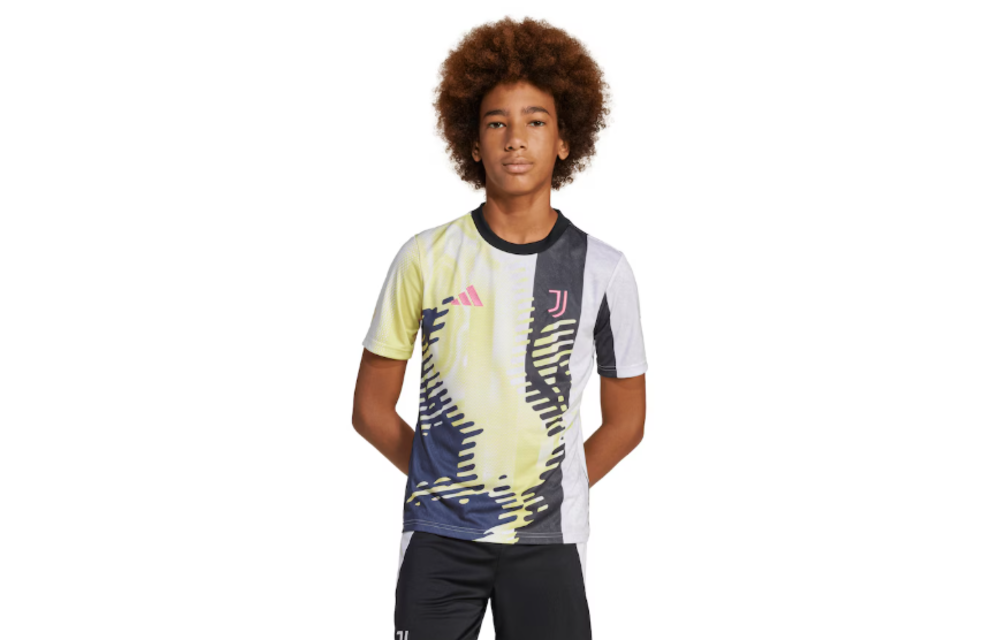 adidas Juventus 2024 - 25 Youth Prematch Training Jersey- Pure Sulfur/Black/Legend Ink