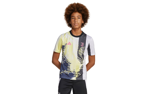 adidas Juventus 2024 - 25 Youth Prematch Training Jersey- Pure Sulfur/Black/Legend Ink