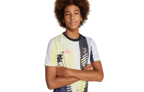 adidas Juventus 2024 - 25 Youth Prematch Training Jersey- Pure Sulfur/Black/Legend Ink
