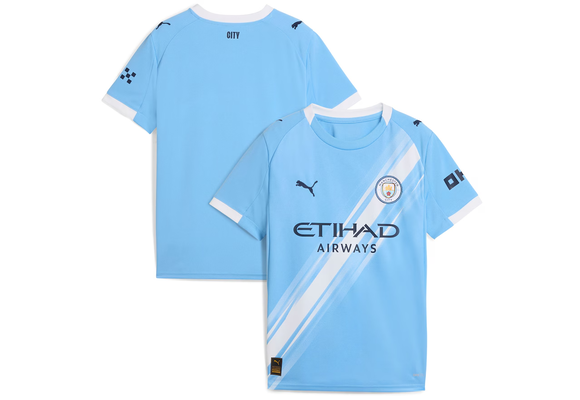 Puma Manchester City 2025 -26 Youth Home Jersey - Light Blue/White