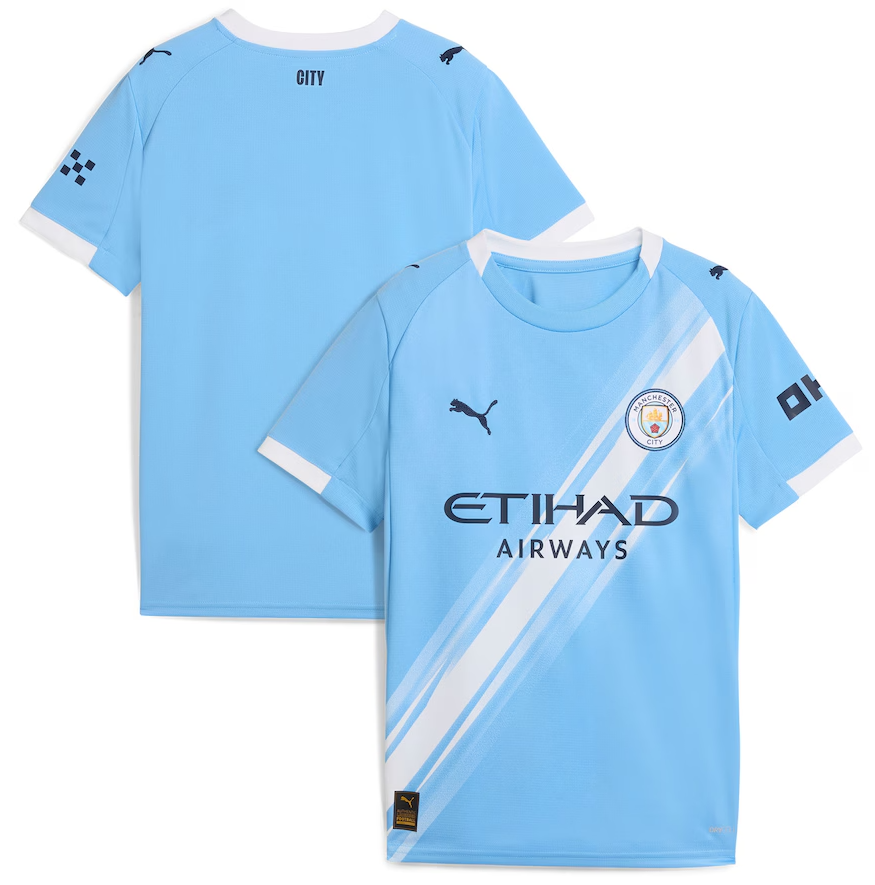 Puma Manchester City 2025 -26 Youth Home Jersey - Light Blue/White