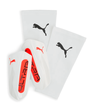 Puma Puma 2025 Ultra Light Sleeve Shin Guards - White/Glowing Red