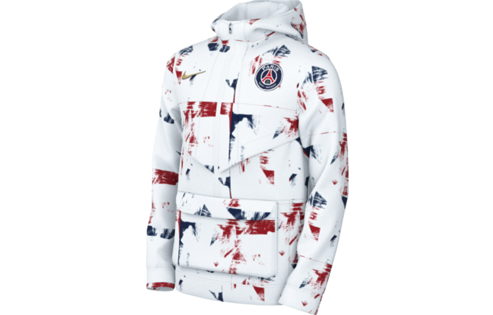 Nike Youth PSG Paris Saint German 2024 - 25 Quarter Zip Anorak Jacket - White/Metallic Gold