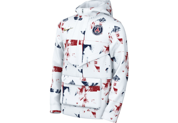 Nike Youth PSG Paris Saint German 2024 - 25 Quarter Zip Anorak Jacket - White/Metallic Gold