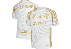 adidas Youth UANL Tigres 2024 - 25 Third Jersey - White/Gold